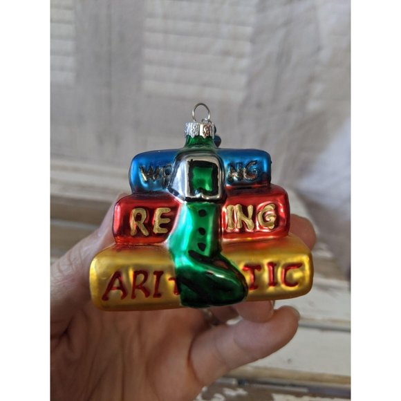 Dept 56 books reading school arithmetic ornament X - Picture 5 of 7
